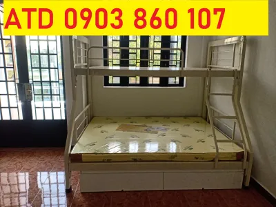 Giường 2 tầng sắt hộp 4x8 cứng cáp cho người lớn giường tầng cao cấp trẻ em giao hàng lắp ráp nhanh