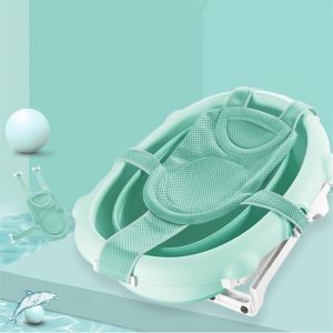 Adjustable Newborn Pillow Seat Baby Non-slip Cross Shaped Shower Cradle Bath Net Mat Bathtub Bed Seat [SG STOCK]