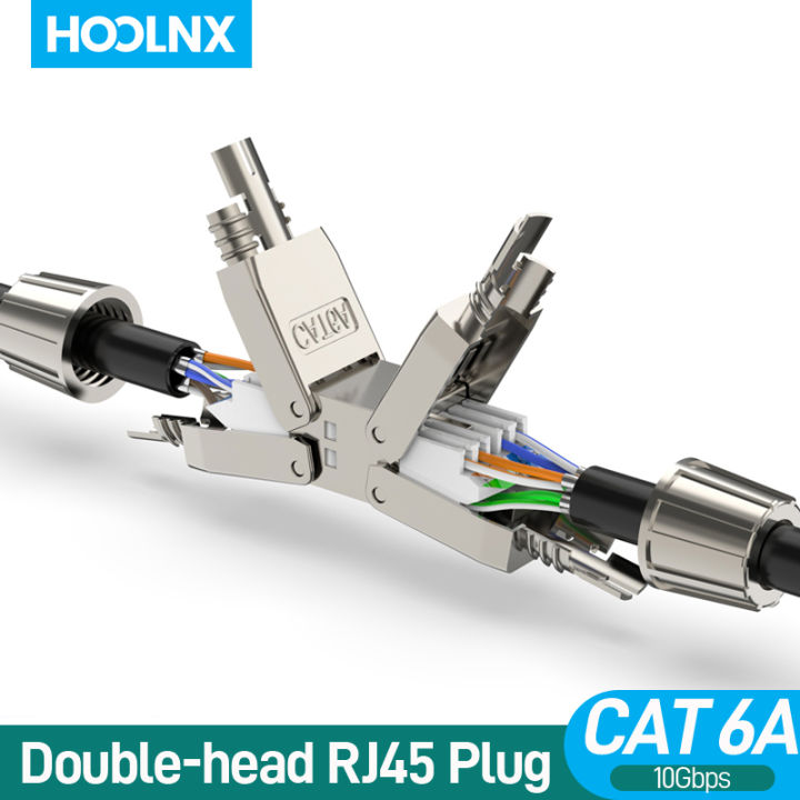 HOOLNX Double Head RJ45 Connector CAT6 CAT6A CAT7 Toolless Network ...