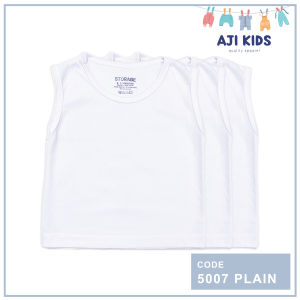 AJI 3 pcs Cotton Muscle Sleeveless Tee for Babies 1-12 months "#1 Plain" Set