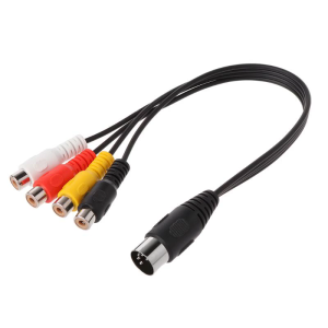 30cm 5 pin nam DIN cắm đến 4 âm thanh RCA giắc cắm cái dây cáp dây conne
