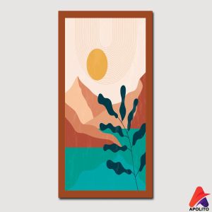 APOLITO (15X30 CM) HIASAN DINDING BOHO ABSTRAK WALL DECOR HIASAN DINDING KAMAR PAJANGAN RUANGAN POSTER KAYU GAMBAR BOHO ABSTRAK