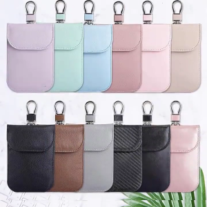 Blocking Car Key Pouches Not Theft Signal Shielding Bag Credit Protector Leather Case For Keyless Entry Vehicles