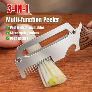 3 In 1 Stainless Steel Peeler Kitchen Vegetable Fruit Slicer Julienne Shredder With Bottle Opener
