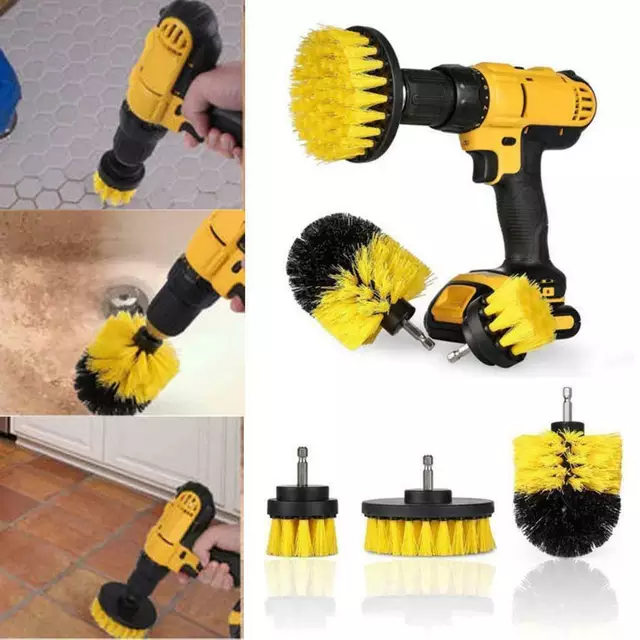 thumbnail image 2 of 4-Piece Power Scrubber Drill Brush Set – Heavy Duty Cleaning Attachments For Carpet, Tile, Grout & Bathroom 2 of 6