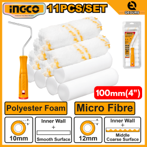 INGCO 4" PAINT ROLLER SET | 10PCS REFILL | HKTCB121001