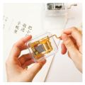 Exquisite Clear Acrylic Square Gold Hand Cranked Note Music Play Box. 