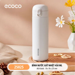 Bình giữ nhiệt thể thao văn phòng ECOCO 350ml và 450ml thế hệ mới chất liệu inox 304 cách nhiệt 2 lớp cao cấp