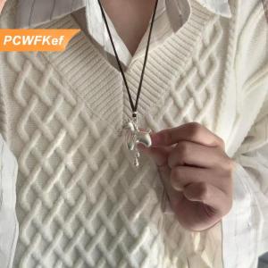 【PCWFKef】 1 2 chiếc Dây chuyền đeo áo len hình Ngựa thuộc 12 con giáp của Trung Quốc phong cách cổ điển đơn giản độc đáo dây chuyền quả bầu gắn đồng xu bằng đồng màu bạc mặt dây chuyền chú ngựa nhỏ cổ điển