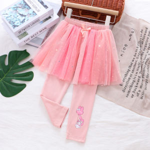 Christmas gifts Halloween Cartoon Melody Girls Clothing Autumn New Sanrio Korean Children Kuromi Yarn Skirt Pants Princess Anime Sweet Versatile Leggings