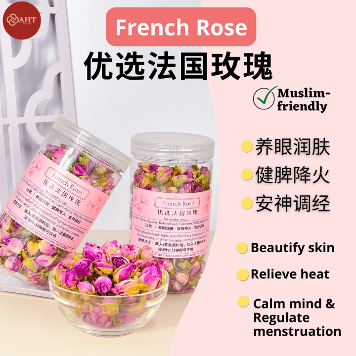 AHT Premium French Rose (65g) 安辉堂 优选法国玫瑰 花茶 养生花茶 天然花茶 玫瑰花茶 Natural ...