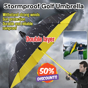 Storm double layer automatic waterproof long handle golf umbrella