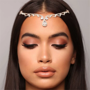 Vòng đeo trán cho Rhinestone cho chuỗi đầu băng buộc tóc cô dâu chuỗi cho phụ nữ cưới Boho Mũ sắt
