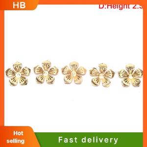 HB 50Pcs Vintage Metal Leaf Filigree Flower Slice Charms DIY Craft Jewelry Making