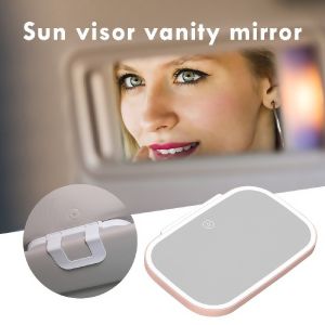Car Sun Visor Mirror with LED Light – Touch Control 3 Light Modes HD Makeup Mirror na Rechargeable at Portable