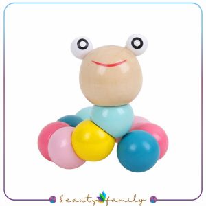 BF-M331 Mainan Edukasi Anak Ulat Kayu Lucu Warna Warni / Mini Wooden Caterpillar / Mini Worm Colorful Wooden Toys / Mainan Kayu Anak