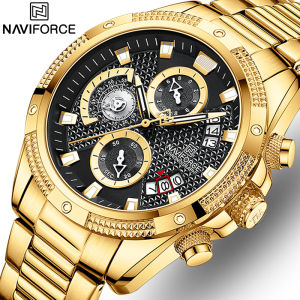 NAVIFORCE Top Brand Mens Watches Classic Business Quartz Waterproof Clock Mens Luminous Chronograph Date Stainless Steel Watch