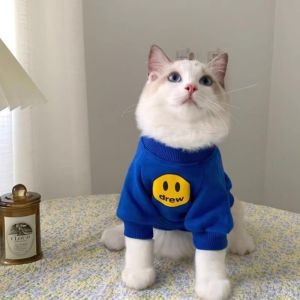 Puppy Cute Clothes Pet Autumn And Winter Warm Cat Shih Tzu Fleece Smiling Face Sweater