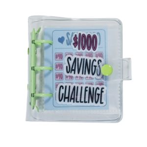 LMS70 Mini Money Saving Binder $150/300/500/1000 PVC Envelope Savings Challenge Christmas Waterproof Savings Challenges Book Kids