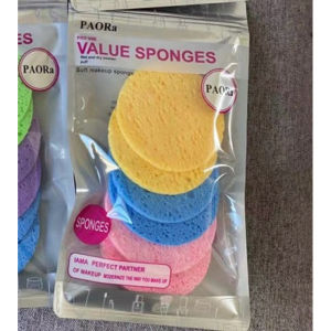6pcs Wood Puff Cleansing Sponge Washing Face Sponge Wet Sponge Facial Care Cuci Muka Span Beauty Tools Makeup Accessories Makeup Brush Cleaners