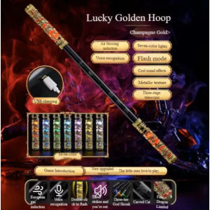 AODUOYAYA Golden Hoop Stick Ruyi Jin Gu Bang Retractable Laser Sword Staff Luminous Toy Gift Tongkat Kuning