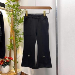 Quần ống loe cho bé gái 1-6 tuổi họa tiết xẻ gấu đính trái tim kiểu dáng thời trang dễ thương