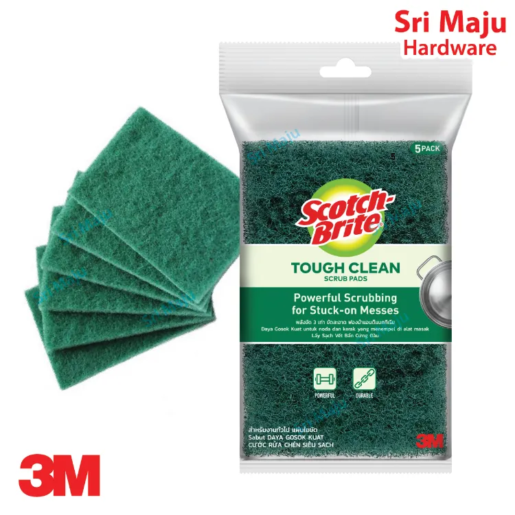 3M Scotch-Brite Heavy Duty Scouring Pad Scouring Pad; Color: Green