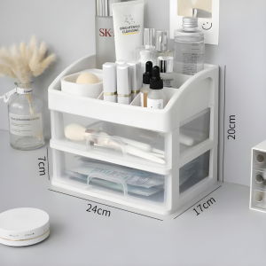 ชั้นก็บเครื่องสำอาง ชั้นเก็บอุปกรณ์แต่งหน้าพร้อมลิ้นชัก มี3ขนาด อุปกรณ์แต่งหน้า กล่องเก็บเอนกประสงค์แบบมีลิ้นชัก