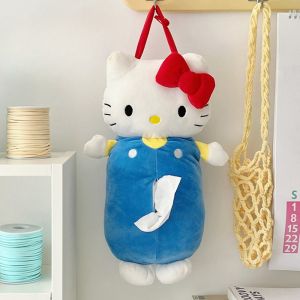 PICKIT Anime Khăn giấy Hello Kitty Đựng đồ Vải nhung lông Hộp khăn giấy Hello Kitty  Đồ dùng Hộp khăn giấy