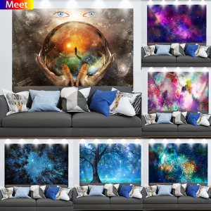 Starry Universe Tapestry Creative Design Wall Decor Hanging Mandala Background Wall Cloth Art Printed Cloth Home Living Room Bedroom Decoration