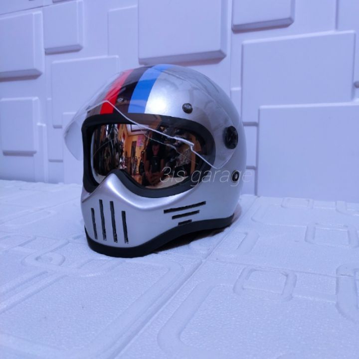 HELEM CAKIL M30 CUSTOM SIMPSON BANDIT FULL FACE Kaca Luar Bening