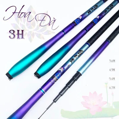 Cần câu tay carbon Hoa ĐÀ độ cứng 3H siêu nhẹ câu đơn câu đài
