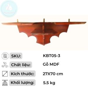 Kệ bàn thờ Công Giáo bàn thờ Chúa 2 tầng treo tường KBT05 chất liệu gỗ MDF màu nâu sang trọng đa dạng kích thước