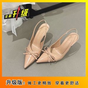 Free Shipping New WomenS Sandals With Soft Soles Comfortable For All-Day Wear Round Toe Bow Detail Stylish High Heels For Office Workers
