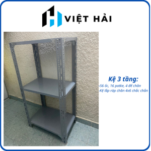Kệ Sắt V Lỗ 3 4 Tầng - Dài 60cm Rộng 40cm Cao Tùy Chọn - Chứa đồ dùng gia đình - tại Kệ Sắt Việt Hải