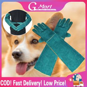 2PCS Animal Handling Gloves 23 Inch Anti-bite/Scratch for Dog Cat Parrot Snake Lizard Reptile Wild Animals Bathing Grooming Pet Anti-Bite Safety Gloves Beekeeping Gloves Ultra Long Leather Anti Scratch for Dog Cat Bird Snake Lizard Bathing Training