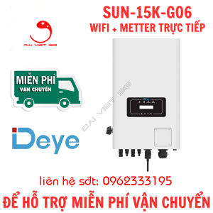 Biến tần hòa lưới DEYE 15KW 3 PHA | Inverter DEYE 15KW SUN-15K-G06 KÈM WIFI + METTER TRỰC TIẾP 2024