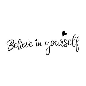 FYSTC002 Sticker Dinding Kata Quote Believe In Yourself Wall Sticker