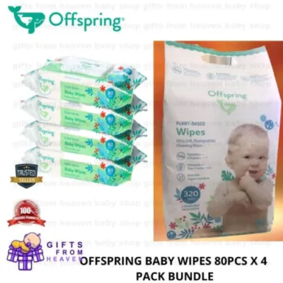 OFFSPRING BABY WIPES 80PCS x 4 Pack / 12 Pack.Bundle EXP JULY 2028