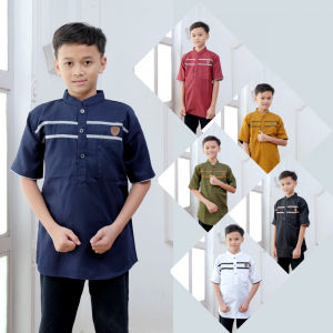 Baju Koko Kurta Anak Remaja SD-SMP Usia 9-15 Tahun Motif List Terbaru Bahan Katun Toyobo