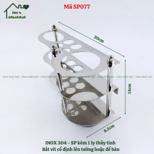 Kệ để bàn chải đánh răng Inox 304 PHÁT ĐẠT kệ ly súc miệng giá cắm bàn chải đánh răng (SP072.073.077.123.124)