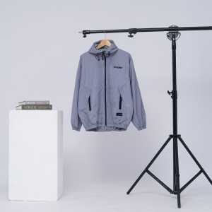 Jaket bolak Balik pria Wanita Jaket bolak balik Hitam-Grey parasut Placcee2in1