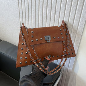 Túi xách vintage cho phụ nữ 2024 Túi đeo chéo dây xích có kết cấu phong cách retro mới túi phong cách độc đáo