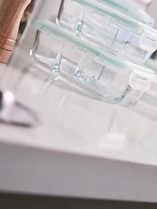 High Borosilicate Glass Storage 410/700/1040ml Rectangle Microwave Safe Glass Container Food Storage Glass Lunch