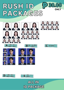 RUSH ID PHOTO PRINTING-FORMAL ATTIRE & NONE Formal ATTIRE for Men / Women ( 2x2- 4pcs/ 1x1- 8pcs)