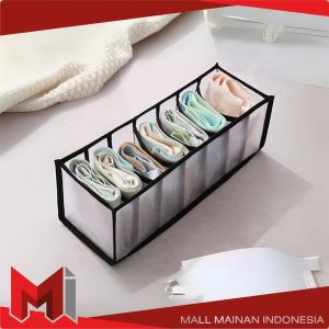 MallMainan-C975 Kotak Penyimpanan Pakaian Dalam Kaos Kaki 7 Grid Multifungsi Kotak Bra Celana Dalam