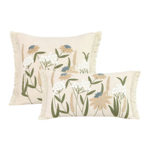 30x50cm/45x45cm Rural Style Towel Embroidery with Two Side Rows of Tassel Decoration Pillow Cover Sofa Bedroom Cushion Cover
