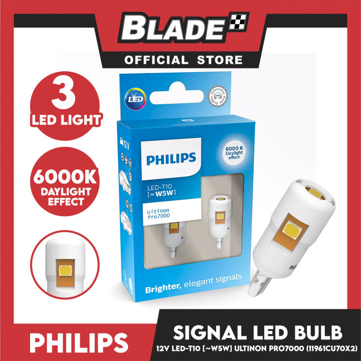 2x Philips P21/5W Ultinon PRO7000 Amber LED Bulbs - BAY15D - View #10