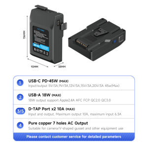 V Mount Battery BP-95 BP-185 BP-222 V-Lock BP Video Camera Batteries Blackmagic URSA Mini Pro Broadc