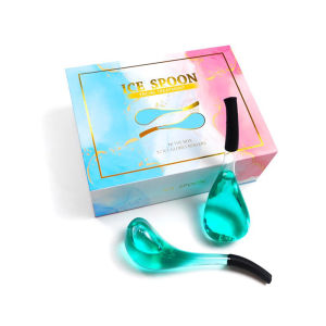 Thickened High Borosilicate Glass Cold Therapy Spoon Ice Roller For Face with Pure Dew Ice Skin Beauty Liquid Face Massager Ice Global Skincare Tools